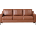 Comfoterr Vegan Leather Classic Brown Sofa
