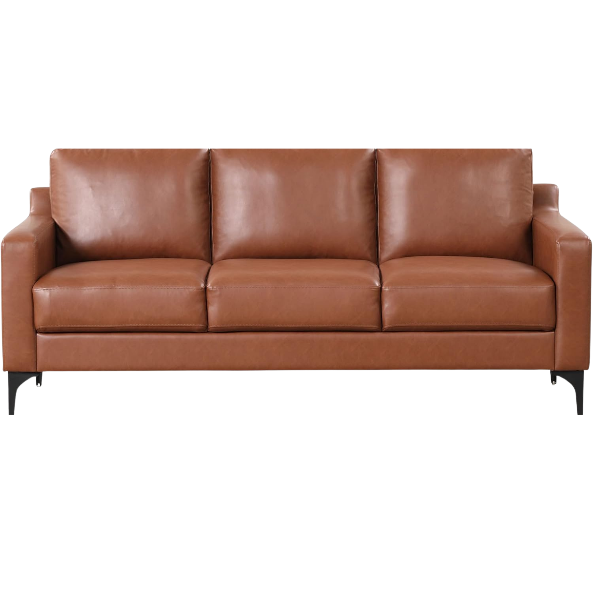 Comfoterr Vegan Leather Classic Brown Sofa